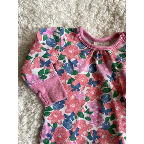 Jaime King Saplings baby girls sz. 0-3 mo. one pc. pink floral romper. Cute, gre - Picture 4 of 8
